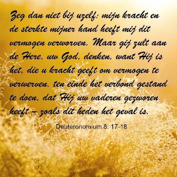 Deuternomium 8:17-18