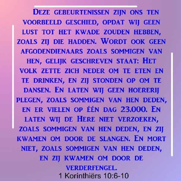 1 Korinthiërs 10:6-10