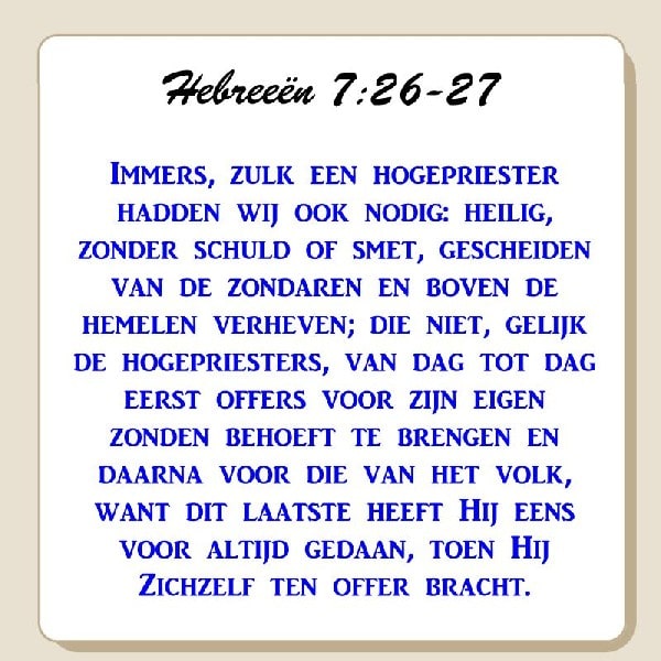 Hebreeën 7:26-27